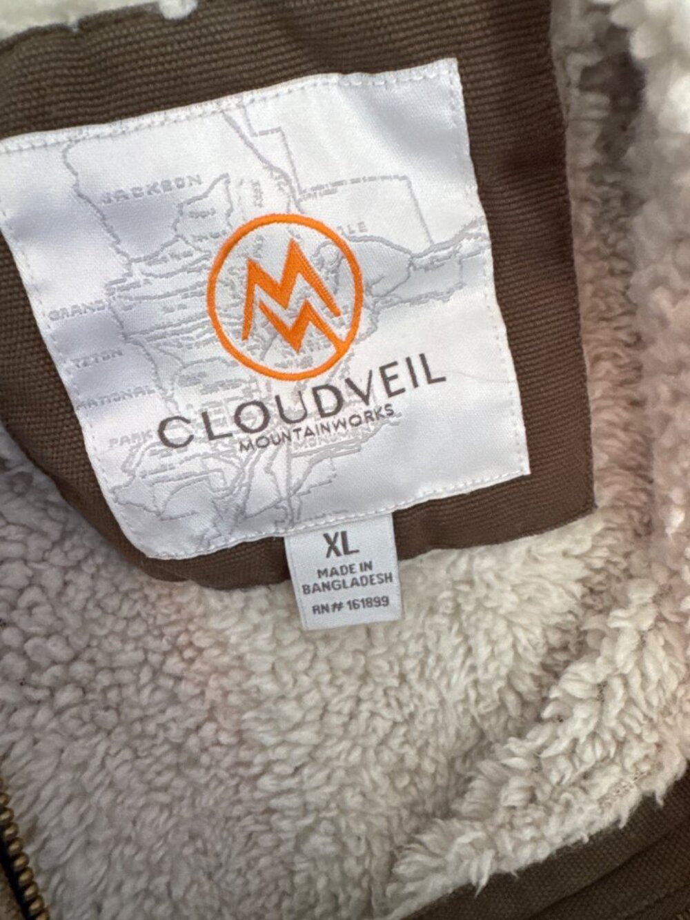 Cloudveil Mountain Works Sherpa Lined Military Green Workwear Coat Women's XL - Picture 4 of 10